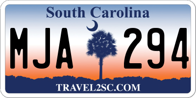 SC license plate MJA294