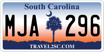 SC license plate MJA296