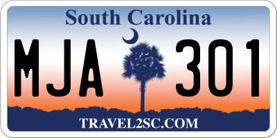 SC license plate MJA301
