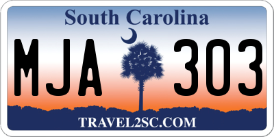 SC license plate MJA303