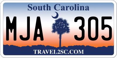SC license plate MJA305