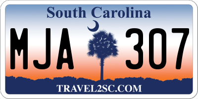 SC license plate MJA307