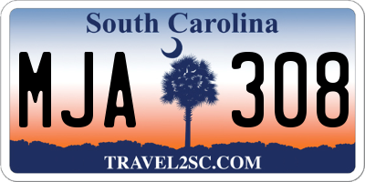 SC license plate MJA308