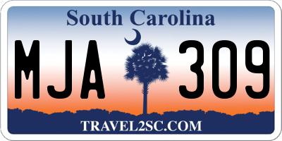 SC license plate MJA309