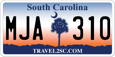SC license plate MJA310