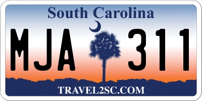 SC license plate MJA311