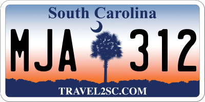 SC license plate MJA312