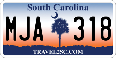 SC license plate MJA318