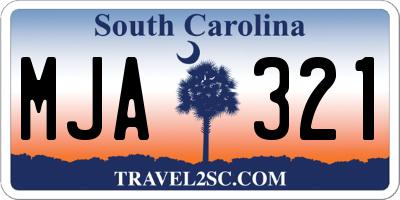 SC license plate MJA321