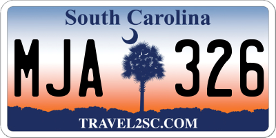 SC license plate MJA326