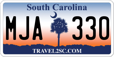 SC license plate MJA330