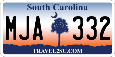 SC license plate MJA332
