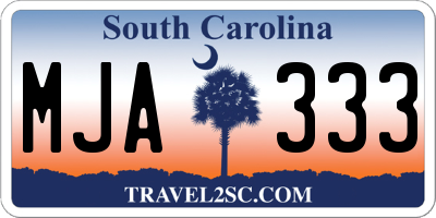 SC license plate MJA333