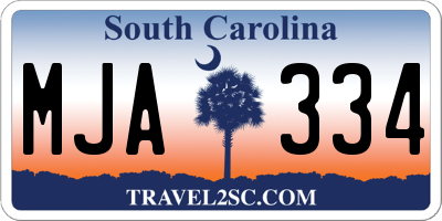 SC license plate MJA334