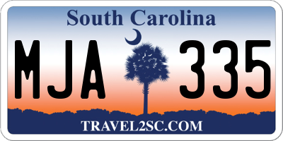 SC license plate MJA335