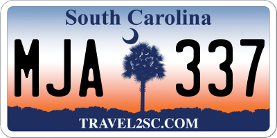 SC license plate MJA337