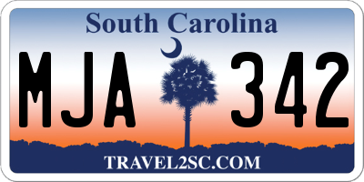SC license plate MJA342