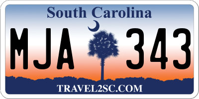 SC license plate MJA343