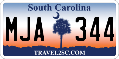 SC license plate MJA344