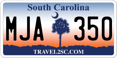SC license plate MJA350