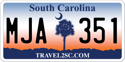 SC license plate MJA351