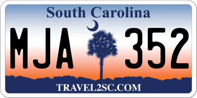 SC license plate MJA352