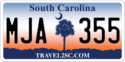 SC license plate MJA355