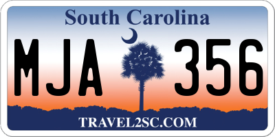 SC license plate MJA356