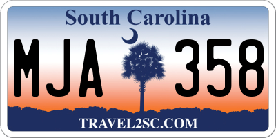 SC license plate MJA358