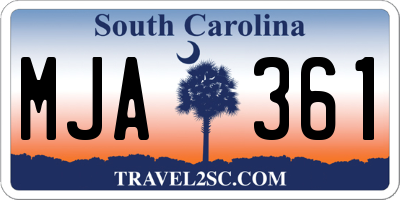 SC license plate MJA361