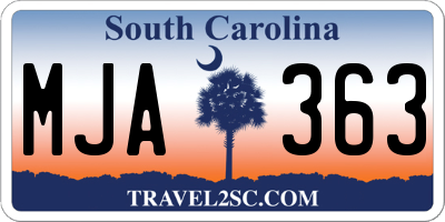 SC license plate MJA363