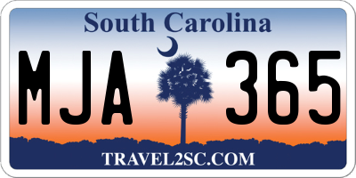 SC license plate MJA365