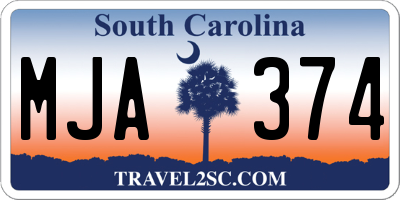 SC license plate MJA374