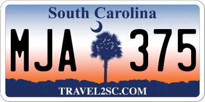 SC license plate MJA375