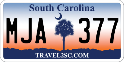 SC license plate MJA377
