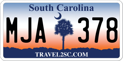 SC license plate MJA378