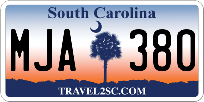 SC license plate MJA380