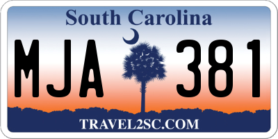 SC license plate MJA381