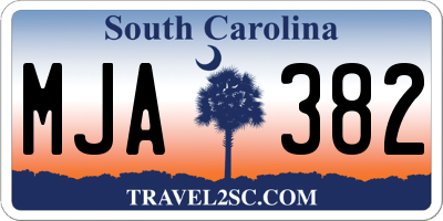 SC license plate MJA382