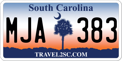 SC license plate MJA383