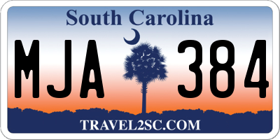 SC license plate MJA384