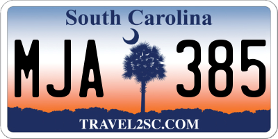 SC license plate MJA385
