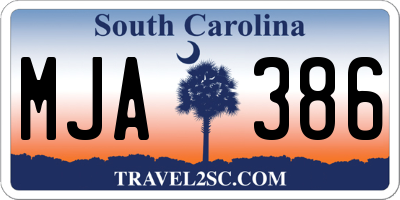 SC license plate MJA386