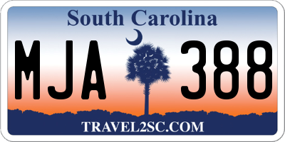 SC license plate MJA388