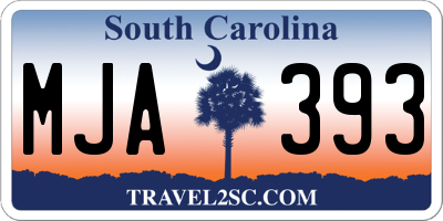 SC license plate MJA393