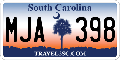 SC license plate MJA398