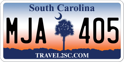 SC license plate MJA405