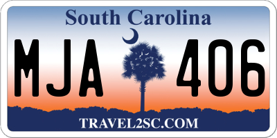 SC license plate MJA406