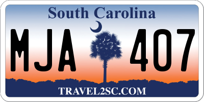 SC license plate MJA407
