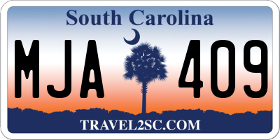 SC license plate MJA409